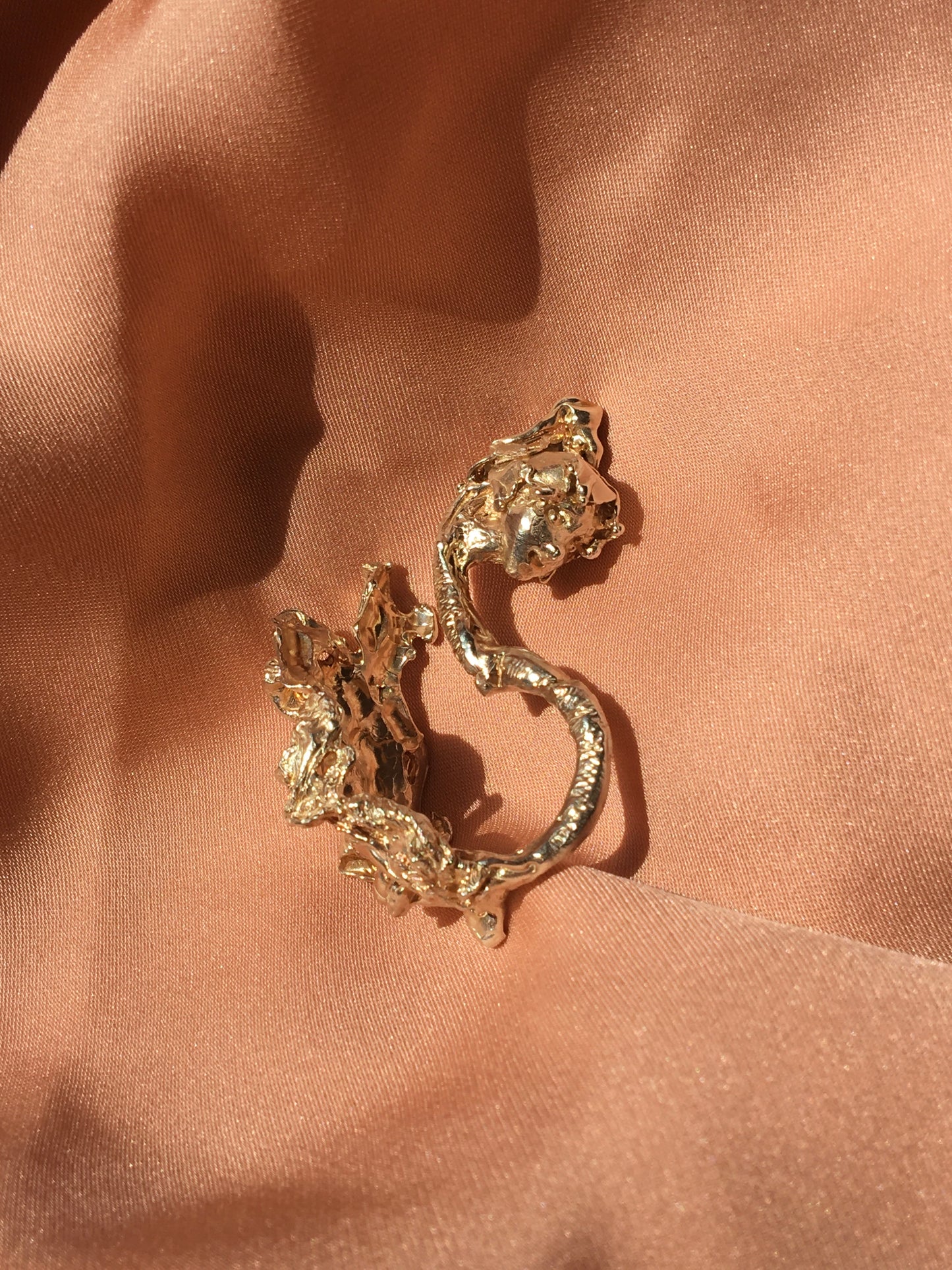 One-of-a-Kind Silver Ring – Hand-Carved Floral Fairy Design