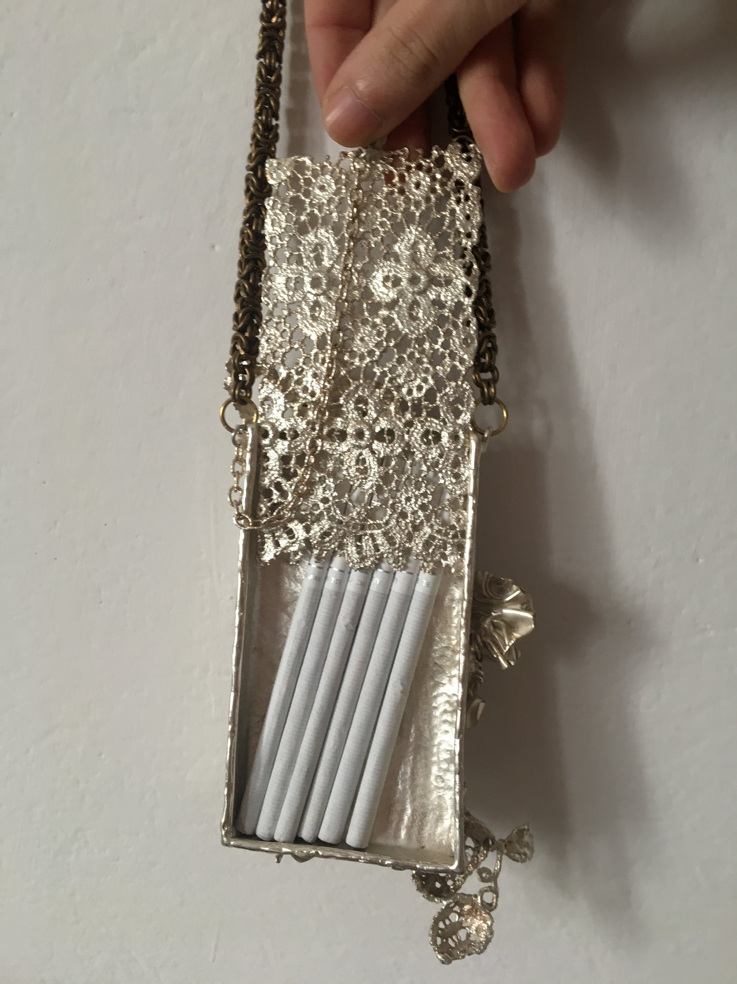 Handmade silver cigarette case