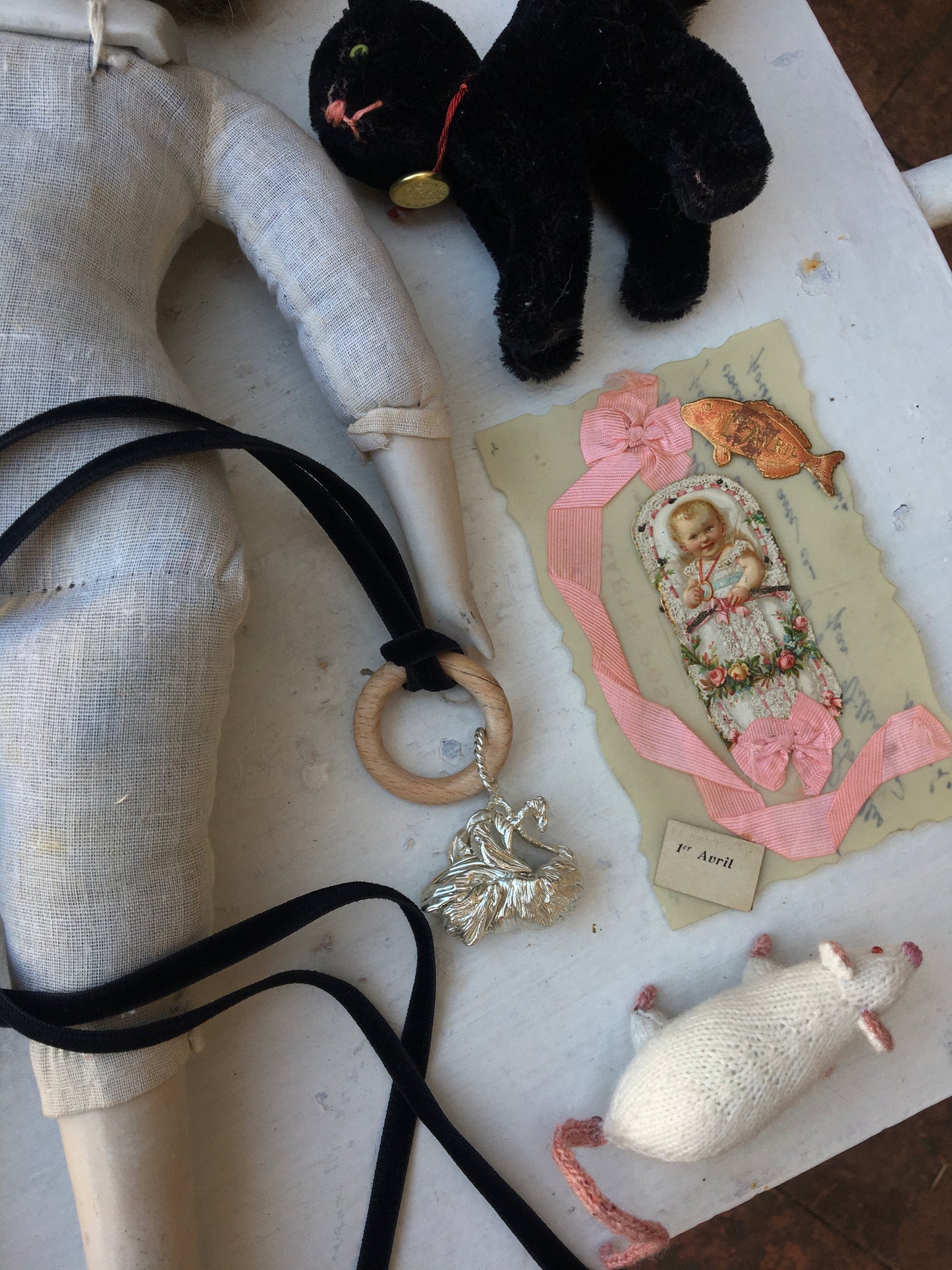 Swan Baby Rattle Necklace